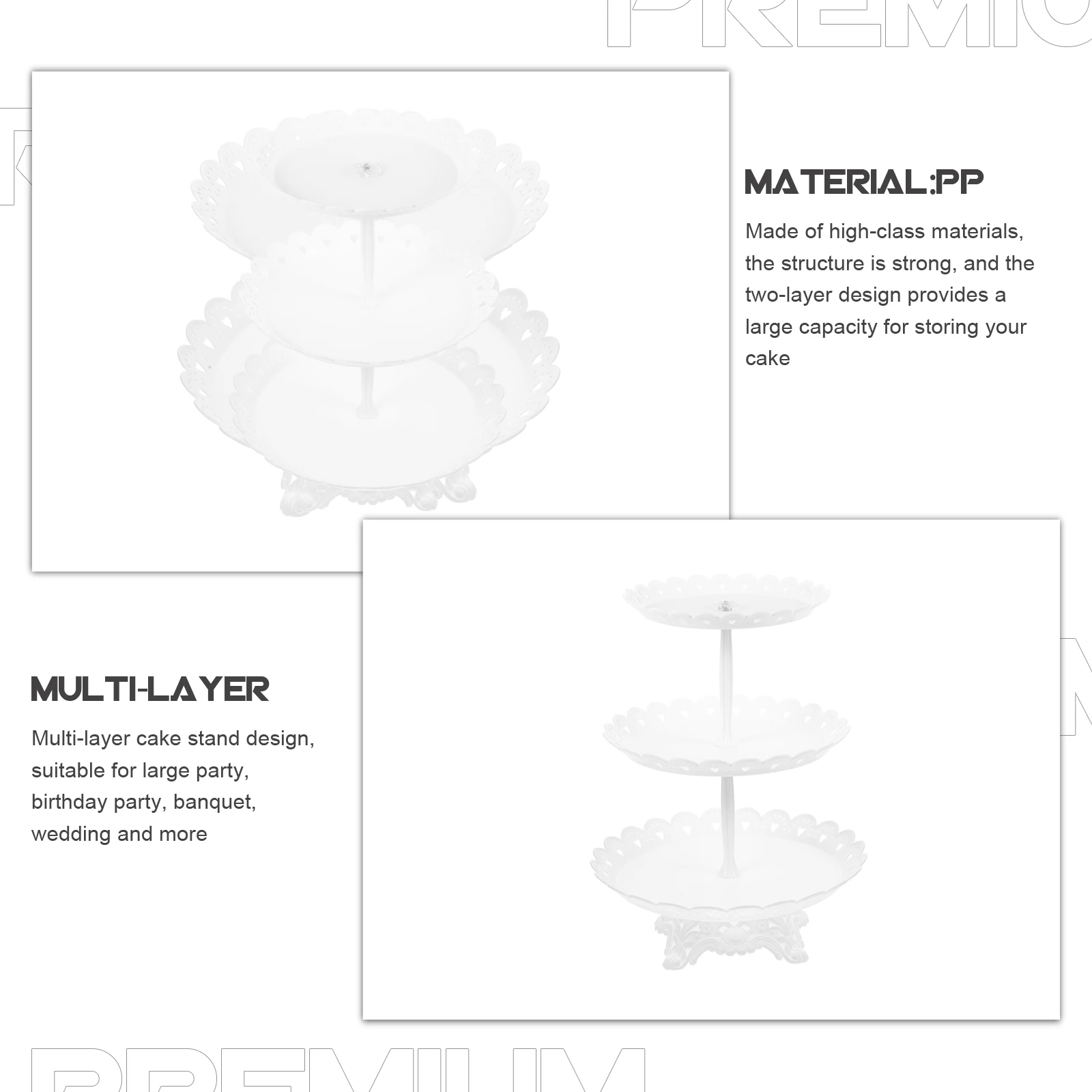 

Cake Stand Tiered Tray Wedding Decor Holder Decorative Tea Party Cupcake Serving