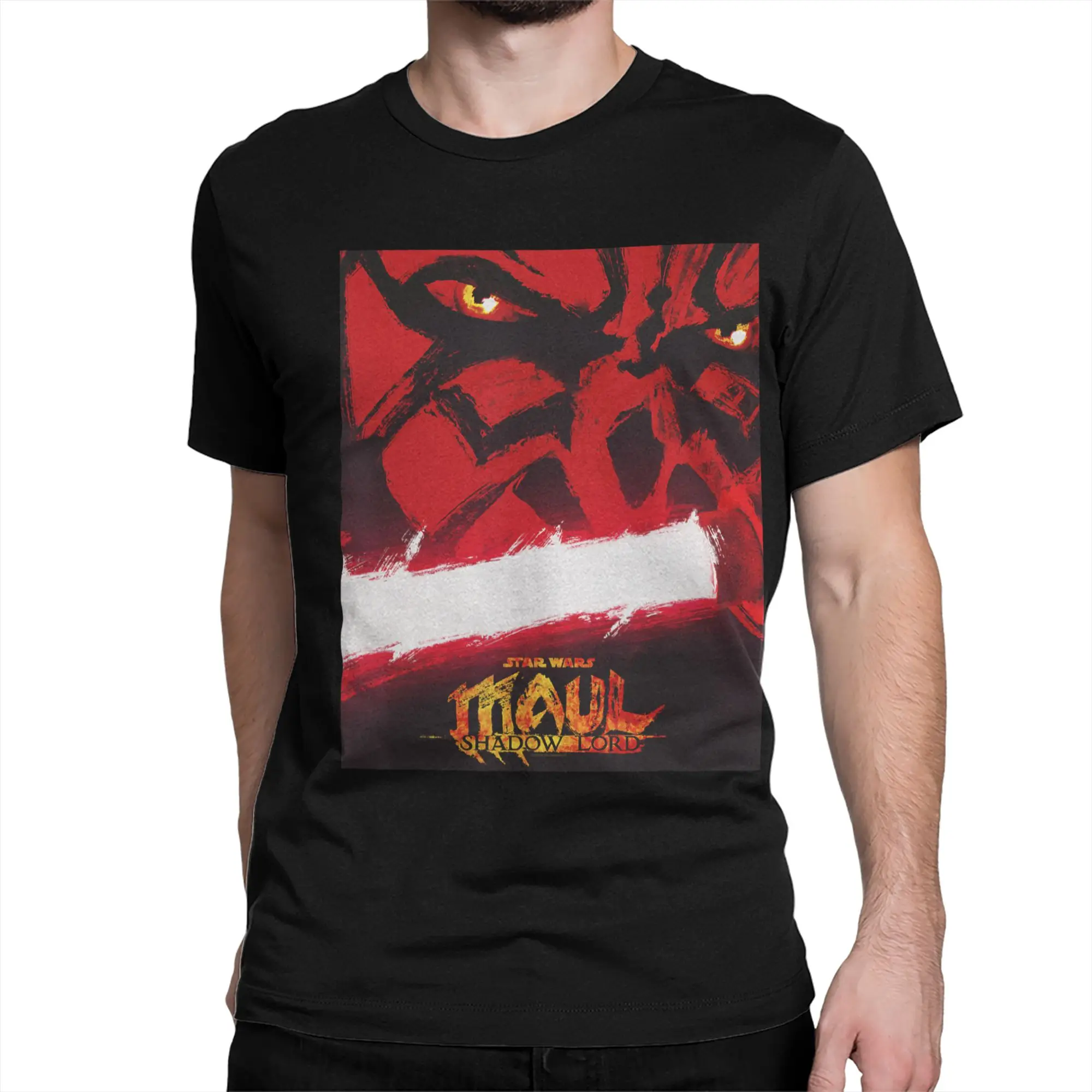 Men Women's Darth Maul Shadow Lord Close Up Face And Lightsaber Art T Shirt 100% Cotton Clothing Casual Tee Shirt T-Shirt