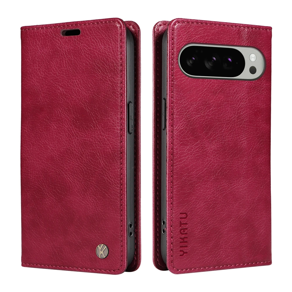 Custodia a portafoglio in pelle magnetica per Google Pixel 10 9 9A 8 8A 7 7A 6 6A Pro XL 5G Ultra Silm antiurto |   Stria di litchi premium