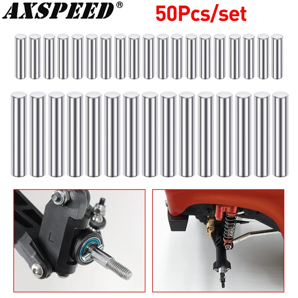 AXSPEED 50Pcs Adapter Pins Axle Cross Pins 1.5*5mm 1.5*10mm 2*10mm for 1/10 1/12 1/14 1/16 1/24 RC Crawler Car Upgrade Parts