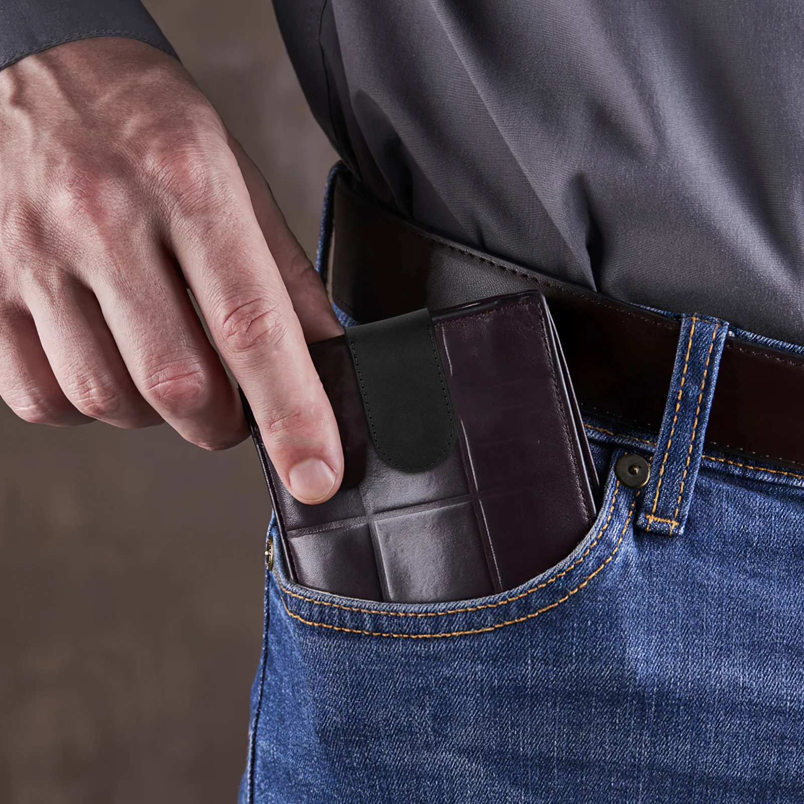 محفظة بمشبك مغناطيسي للنقود وحامل نقود من البولي يوريثان ومشبك تخزين لبطاقات الائتمان للنساء والرجال أثناء السفر للاستخدام اليومي