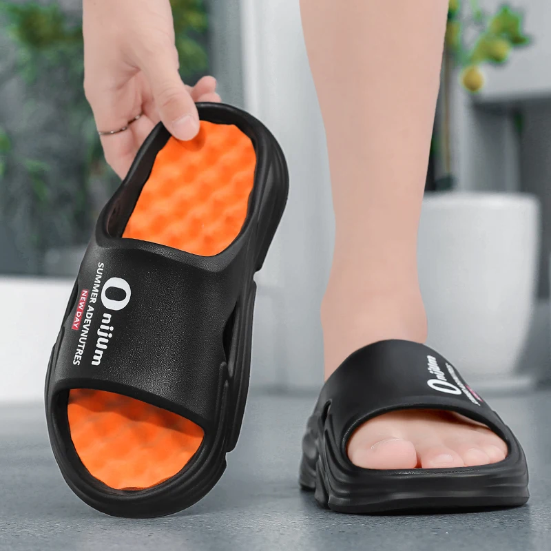 STRONGSHEN Summer Men Slippers Slides Slide Slipper Summer Blade Shoes Home House Outdoor Beach Room Homme Slipers Soft Shoes