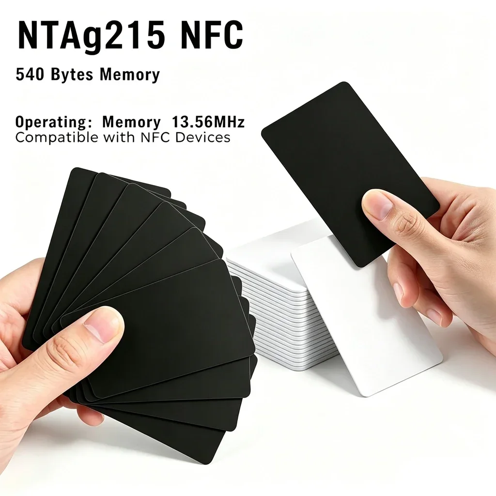 DIXSG NFC215 Black Cards Rewritable NFC Ntag215 PVC Cards Blank Easy Convenient Programmable NFC Business Card Chip 504Bytes