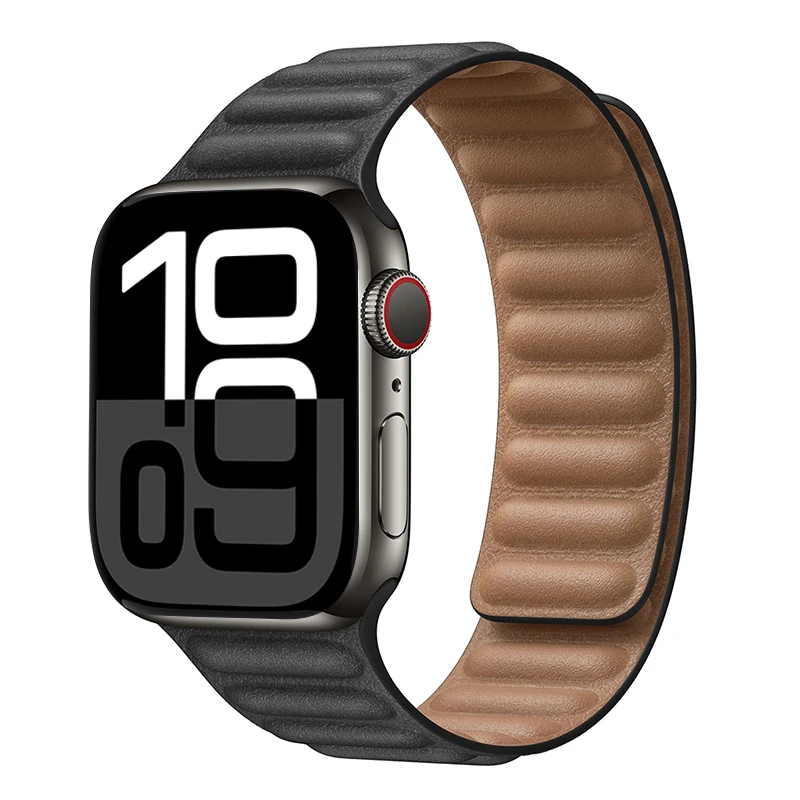 Leather strap For Apple watch band 46mm 45mm 41mm 40mm 49mm 42mm 38mm 45 44 mm correa bracelet iWatch series 10 34 6 SE 78 ultra image 2