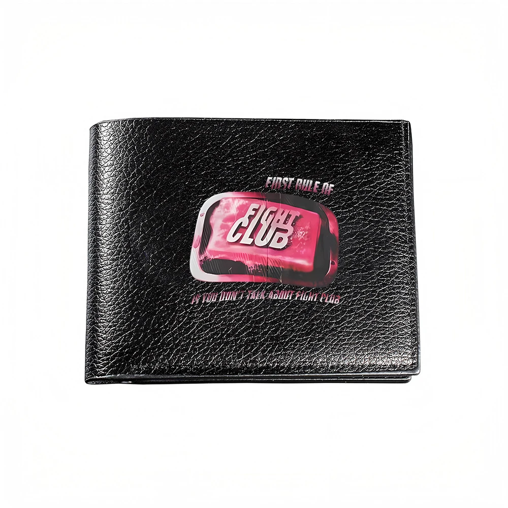 First Rule Of Fight Club Men's Wallet With Bold Graphic Design For Casual And Business Use Fashionable Print Style