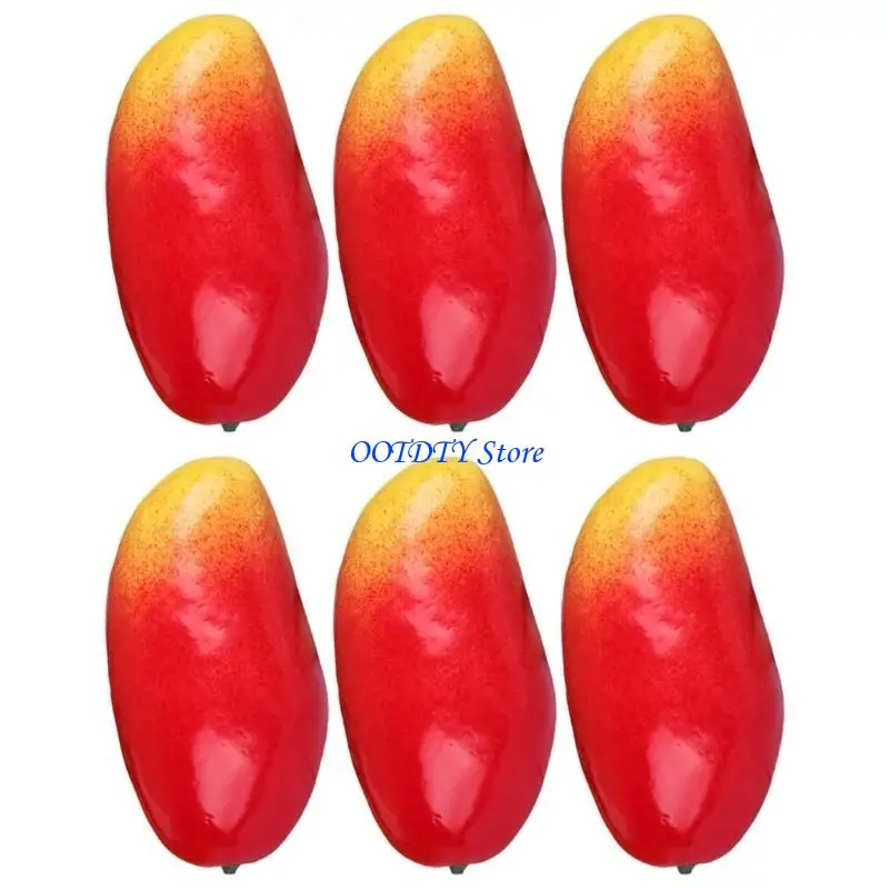 367A Set of 6 Convincing Mangos Imitations Ornament for Food Displays and Arrangement