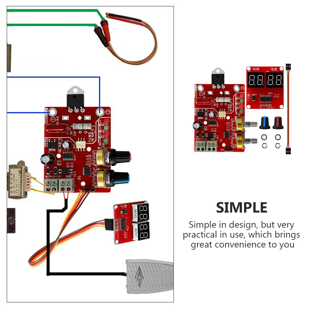 Adjustable Spot Welding Machine Controller Board Welder Controller Module PCB Circuit Panel Time Current 40A100A Digital Display