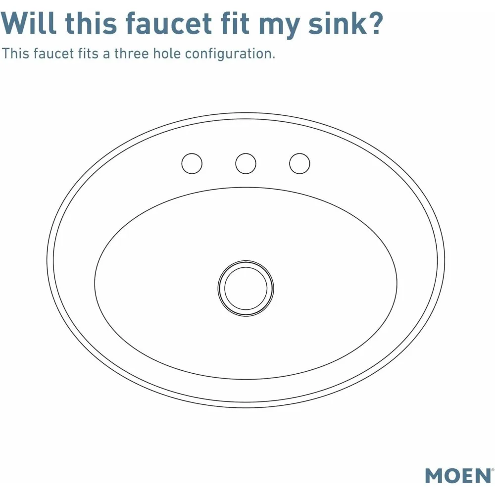 Moen Gibson Chrome High-Arc Widespread Bathroom Sink Faucet dengan Pemasangan 3 Lubang dan Katup Termasuk, TV6142