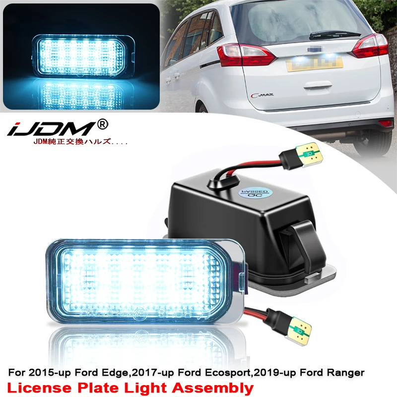 2PCS Canbus LED Number License Plate Light Lamp For Ford Escape Explorer Ranger C-MAX S-MAX B-Max Focus Fiesta Kuga Mondeo