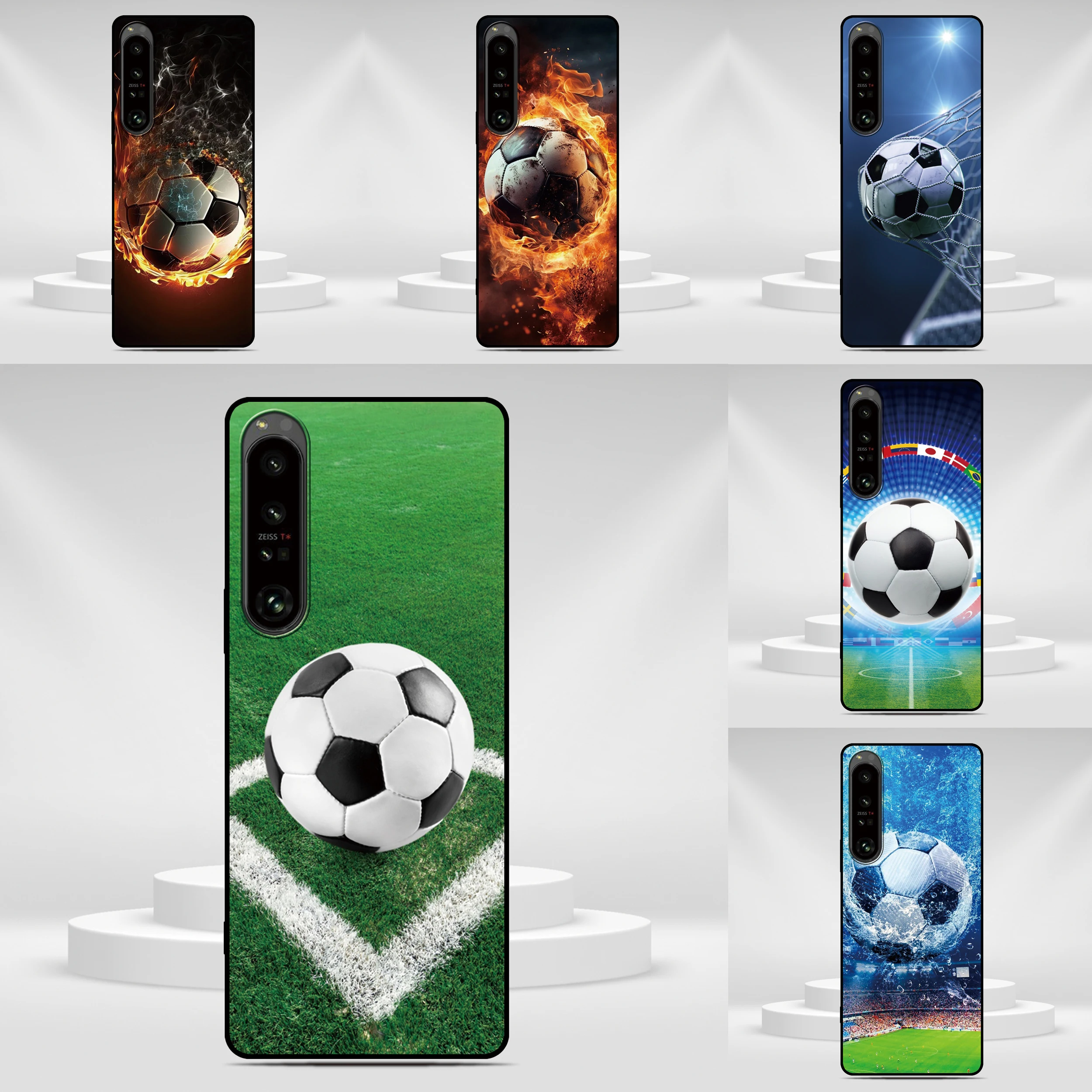 Funda Deportiva para Teléfono con Diseño de Fútbol para Sony Xperia 1 VIII 10 VII 5 VI V IV III II XZ5 XZ4 XZ3 XZ2 XA2 L3 6 7 8, Carcasa Trasera Personalizada con Foto