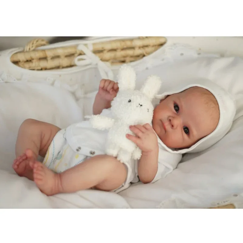 45cm Silicone Reborn Baby Doll Awake Bettie Newborn Baby Size Doll 3D Skin with Visible Veins Hand Painht Hair Muñecas Bebe