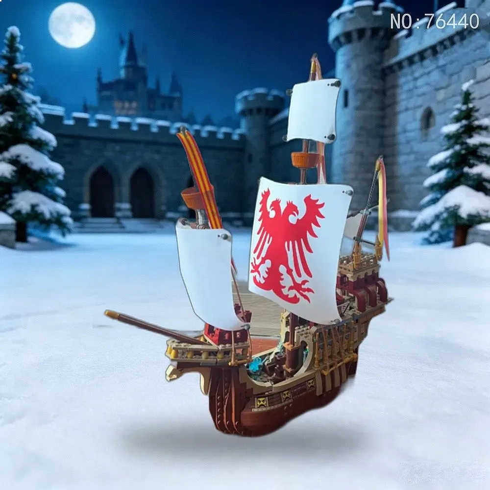 Magical Pirate Ship Model Sets Adults Assembling Bricks Sets Toys for Friends Gifts 1229PCS for Desk Display