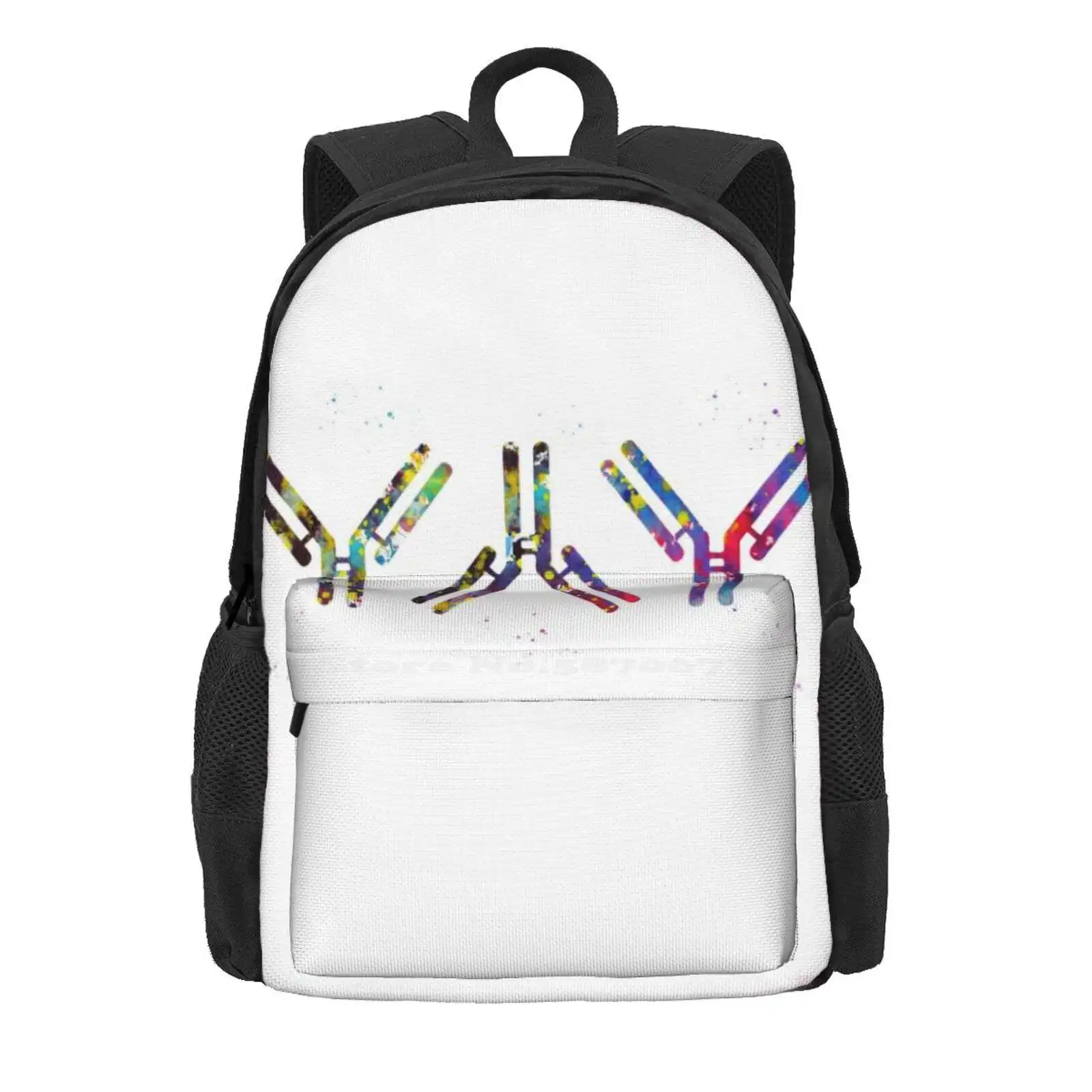 Antibody Hot Sale Schoolbag Backpack Fashion Bags Antibody Watercolor Antibodies Medical Art Immunology Science Medicine Immune