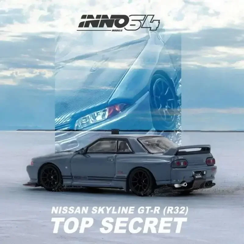 

PreSale INNO 1:64 TOP SECRET Nissan Skyline R32 GTR Stealth Grey Diecast Diorama Car Model Collection Miniature Toys