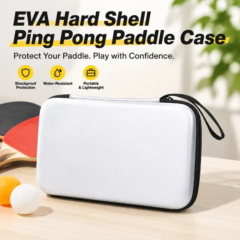 EVA Hard‑shell Table Tennis Racket Case Handy Outdoor Sports Equipment Storage Pouch Shock‑resistant Protective Casing Practical