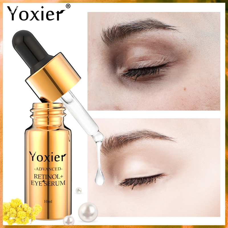 Yoxier 3pcs Retinol Eye Serum Firming Skin Care Anti-Puffiness Anti-Aging Wrinkle Dark Circles Deep Hydration Essence Eye Cream