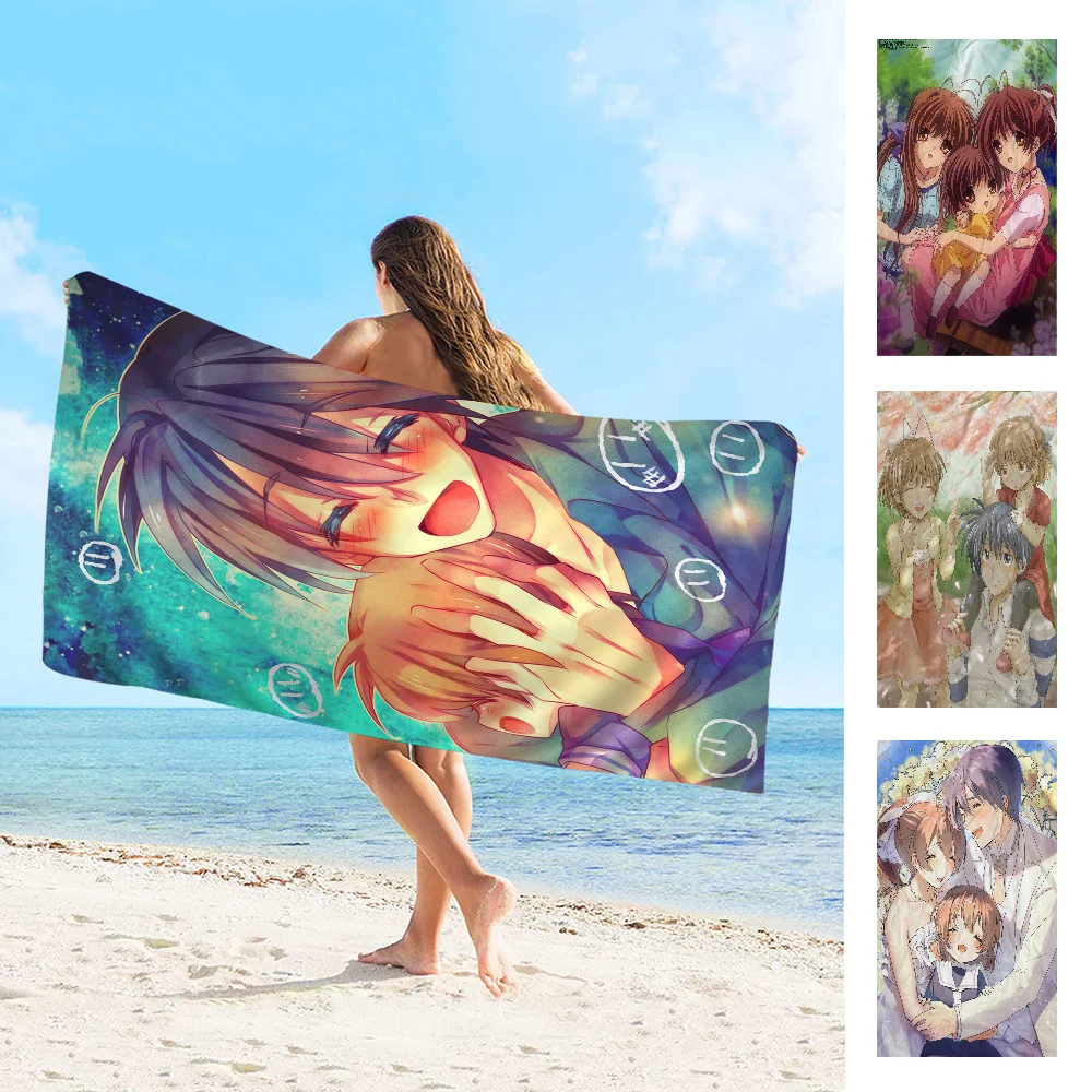 Clannad After Story Anime Beach Swimming Towel Soft Absorbent Washcloth Children's Gifts For Kids Travel Camping Gym