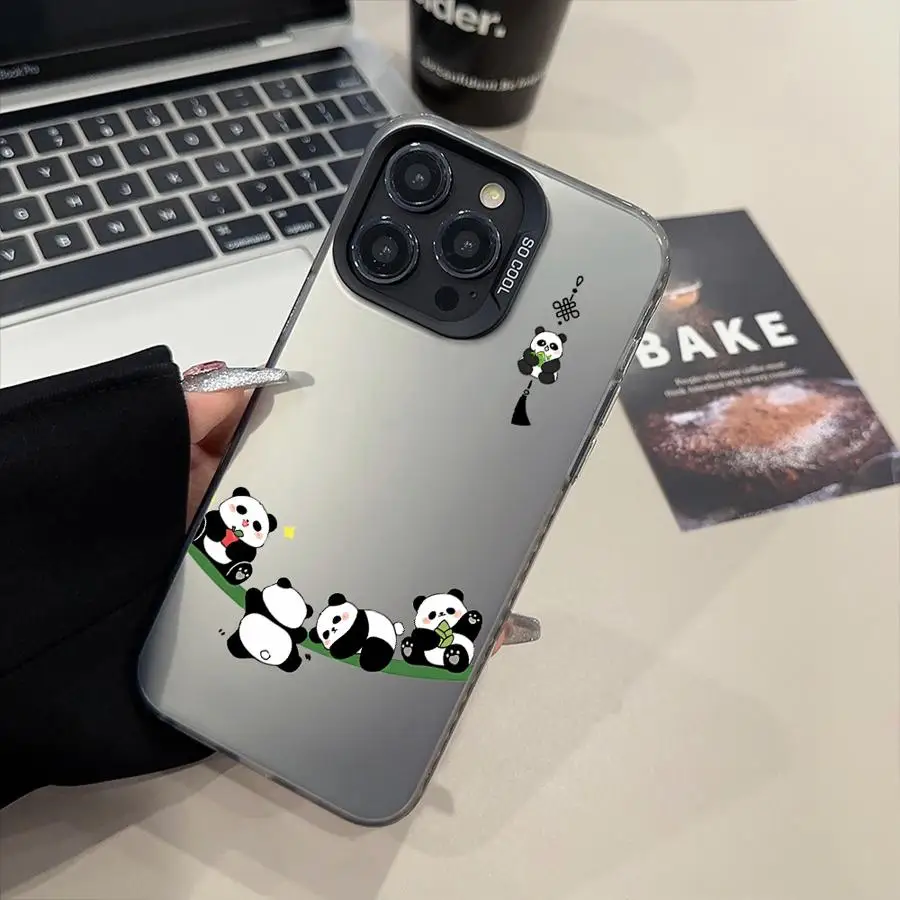 Shell Phone Case for iPhone 16e 14 15 16 Plus 11 12 13 Pro Max 17 Air Cartoon Cute Panda