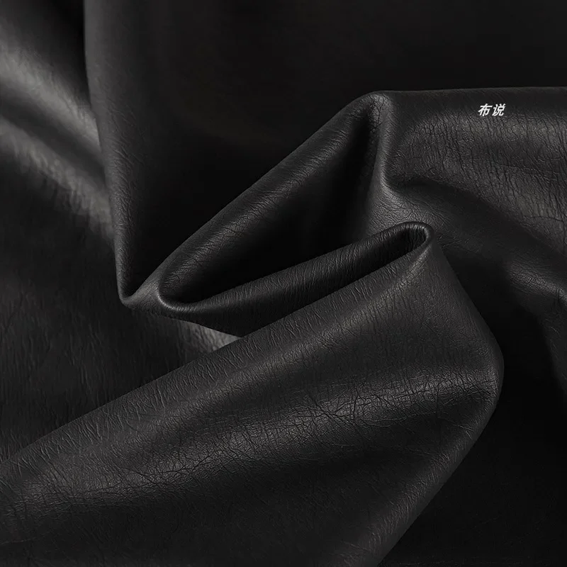 Fine Grain Leather Fabric 100% Cotton Cloth Bottom Soft Smooth Designer Leather Apparel Sewing Fabric Cloth Diy PU Material