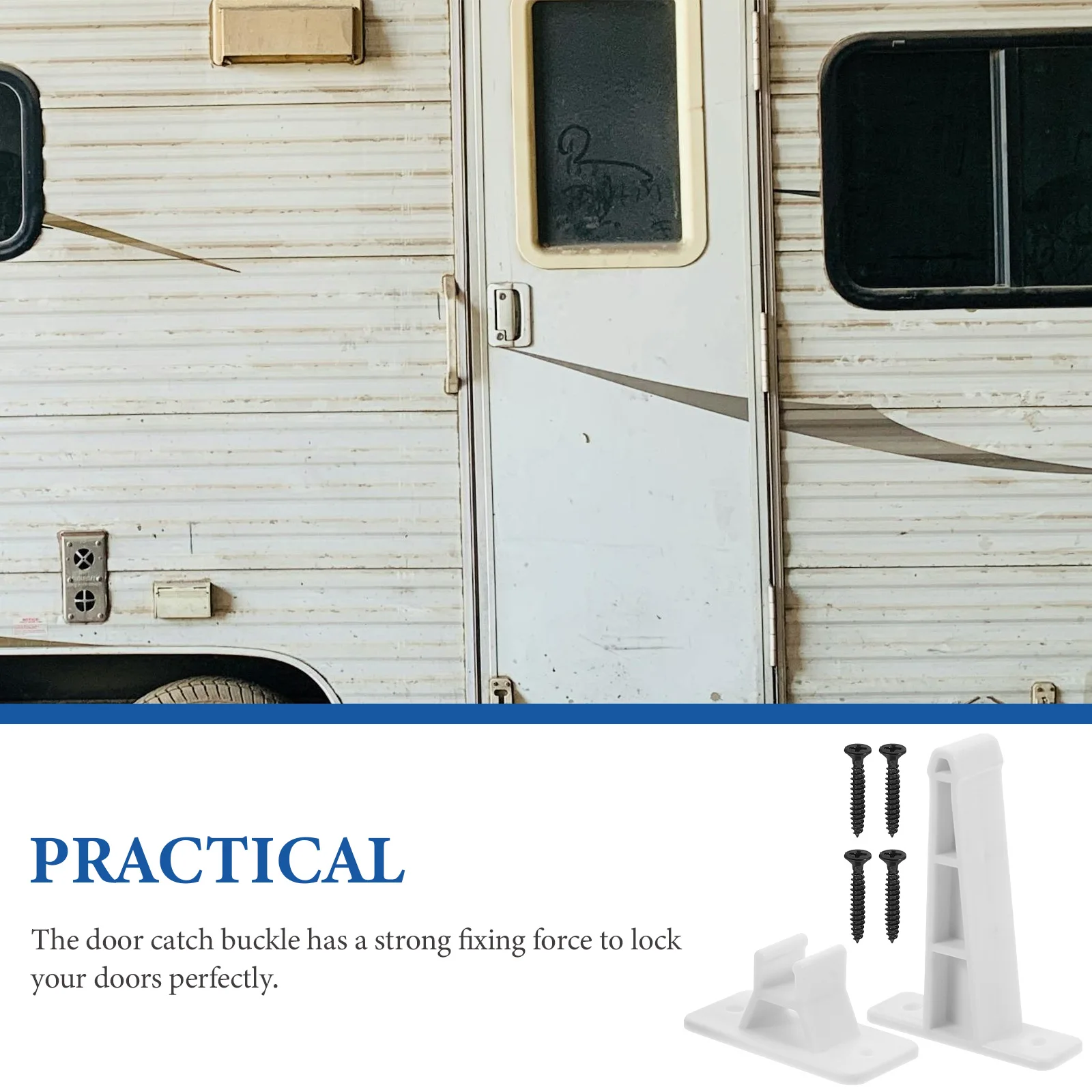 

5 Sets Plastic RV Door Holder Camper Retainer Latch Storage Screen Parts White Easy Installation Durable Design Versatile Use