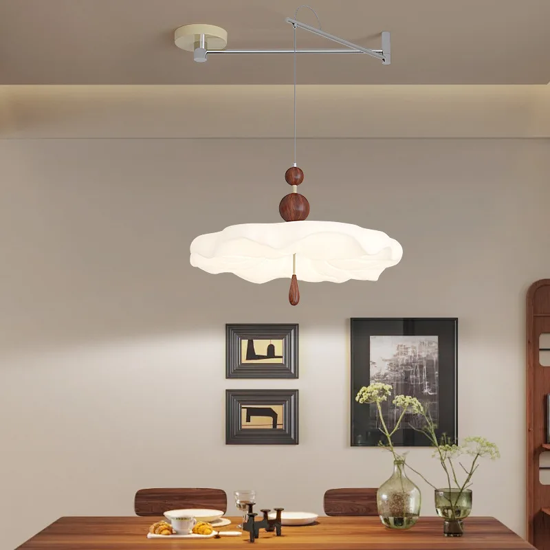 Dining room chandelier replaceable rocker arm French cream wind ancient walnut color study