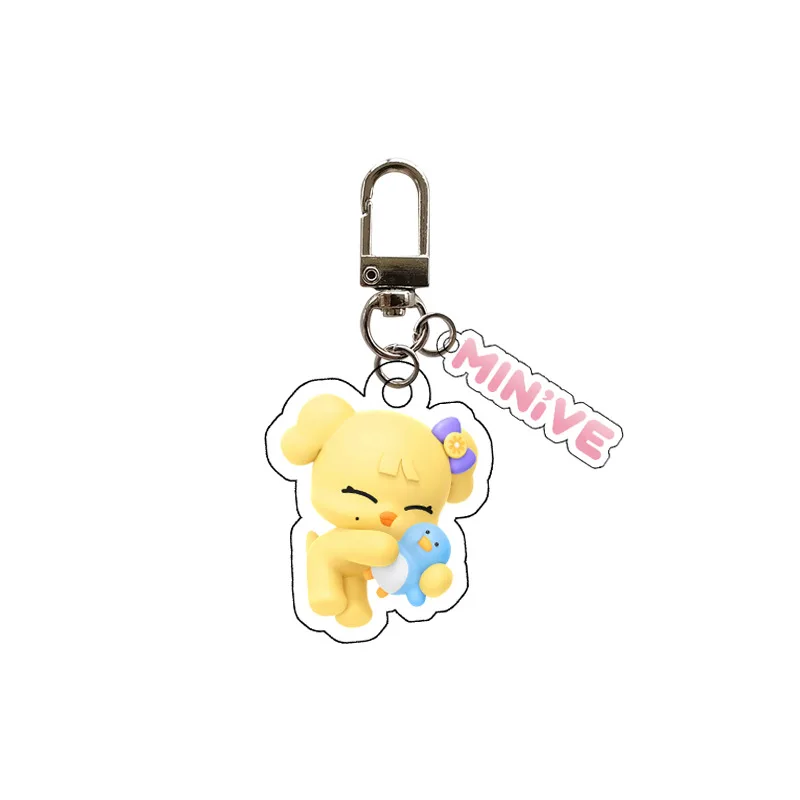 KPOP IVE Merch Keychain for Women Men Cartoon Kawaii Fashion Acrylic Key Ring Holder Gifts Car Bag Charm Accessories