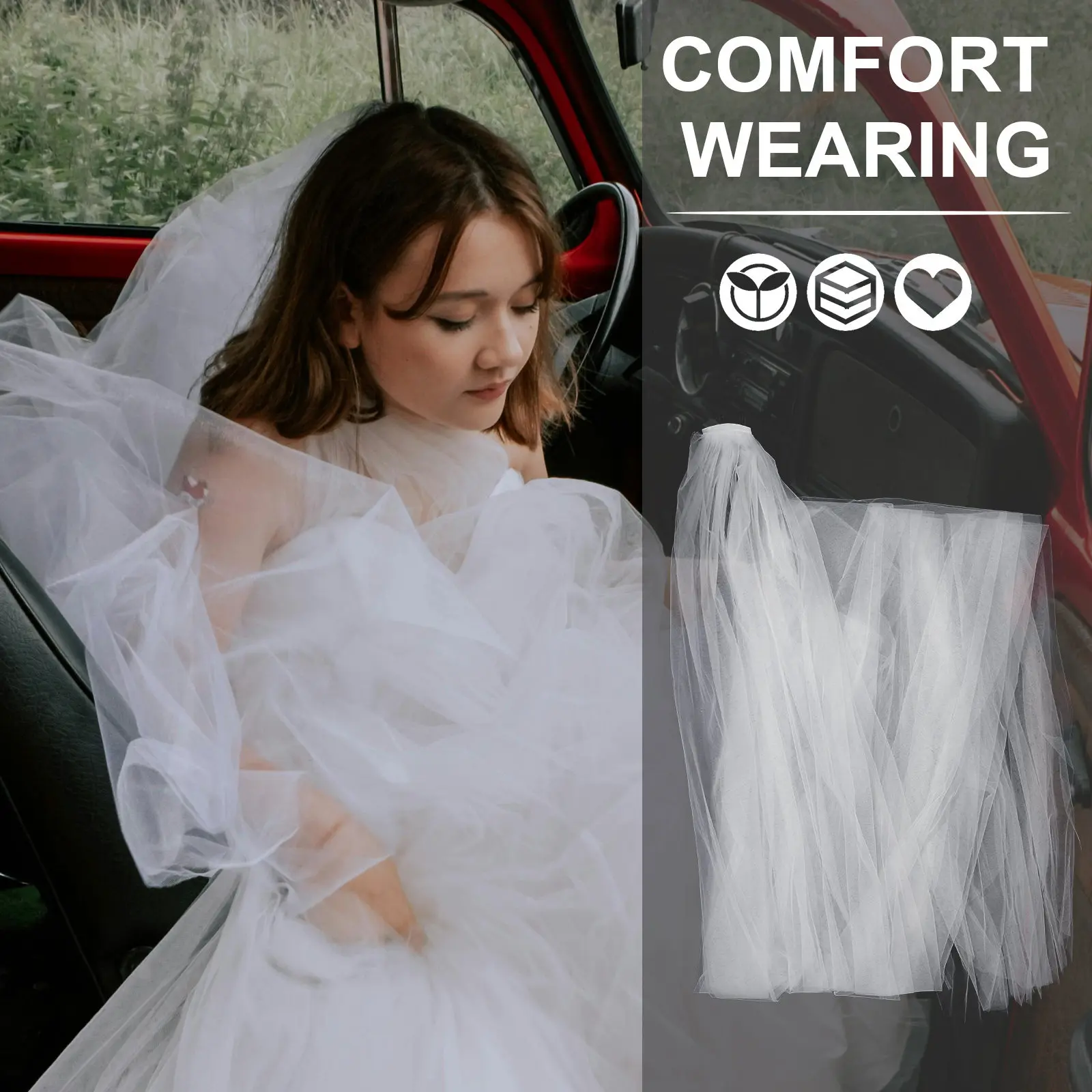 Double Layer Long Wedding Veil 3M Floor Length Cathedral Bridal Veil Easy Attach Hair Comb for Bride Bridal Veils