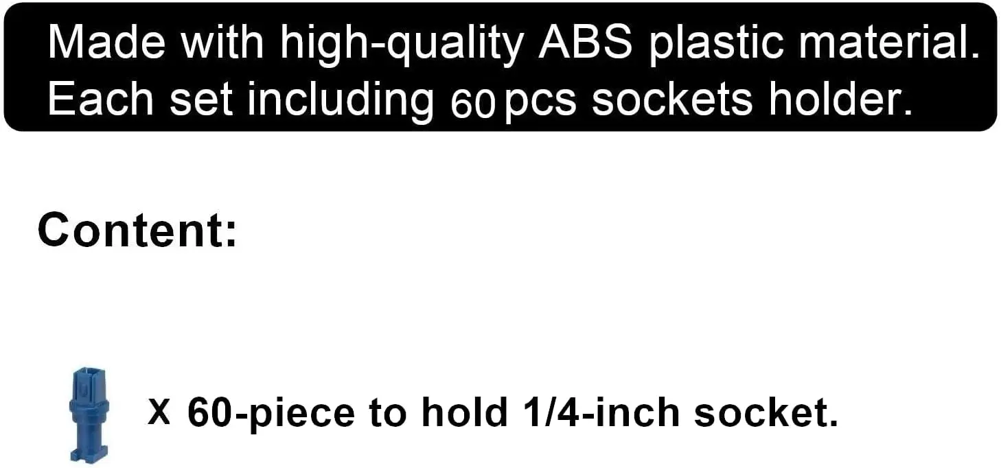 

FREE ZONE 60-Piece 1/4' Drive Socket Holder, Metric & SAE, Standard/Deep Sockets