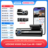 AZDOME M300S Dash Cam 4K+1080P Car Rear Camera Dash Cam 800MP Lens Built-in GPS WIFI Car DVR Voice Control Night Vision 후방카메라