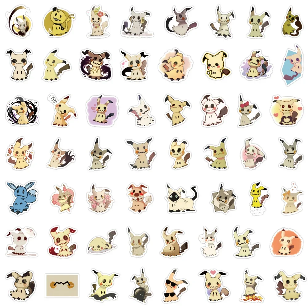 55 pièces Pokemon Mimikyu autocollants Graffiti bricolage ornement voiture vélo téléphone planche à roulettes tasse main tente autocollants imperméables jouets cadeaux