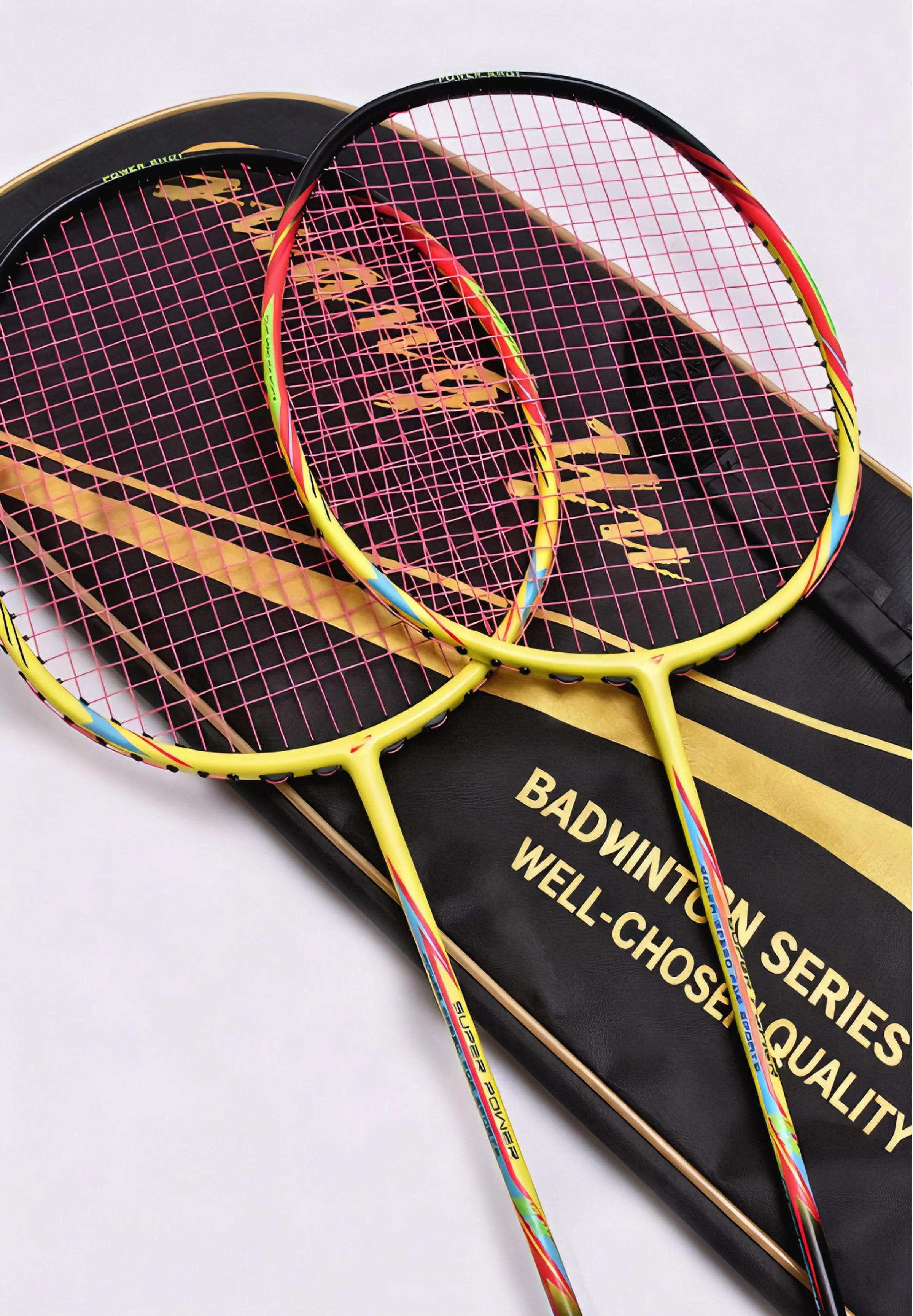 バドミントンラケット 2 パック カーボン 80-84g 軽 - Badminton Junior のレビューと価格