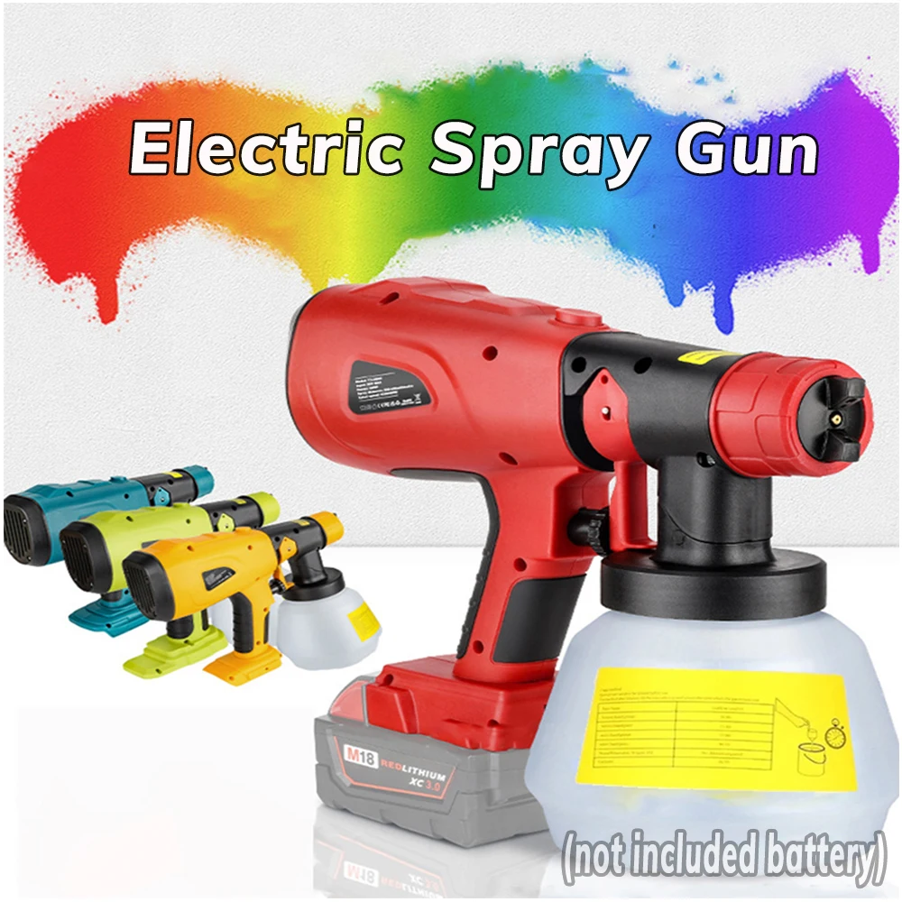 

Brushless 800ML Airbrush Electric Spray Gun Cordless Paint Sprayer Auto Steel Coating For Makita/Bosch/DeWalt/Ryobi 18V Battery