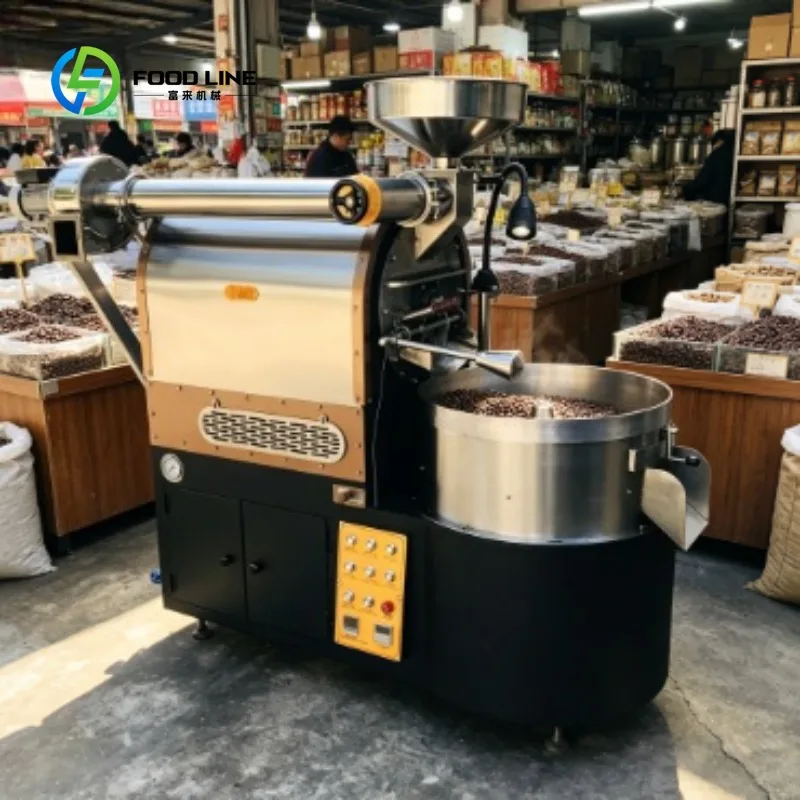 Coffee Bean Roaster Machine with Viewing Window and Adjustable Timer, Drum Coffee Roasting Equipment for Coffee Enthusiasts