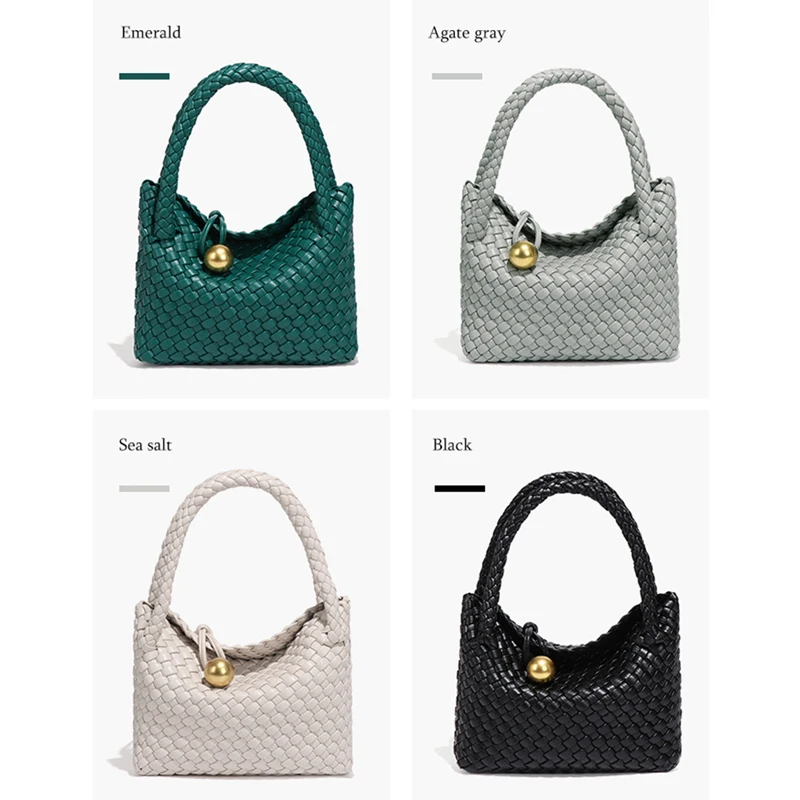 Sac à bandoulière tissé pour femmes, fourre-tout, petit sac à main en cuir inechtalien, fourre-tout, sac Hobo