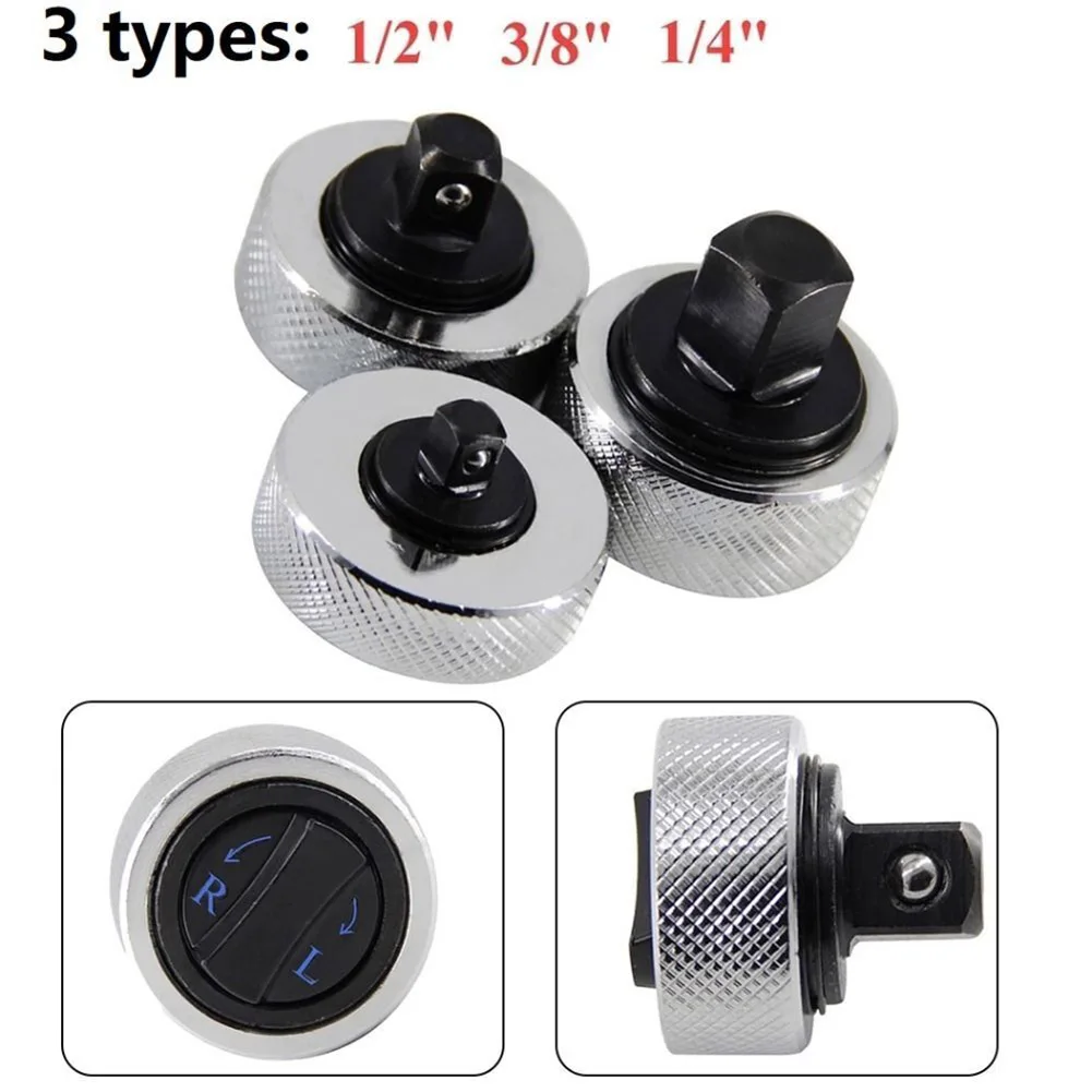 3PCS-Ratchet Socket Wrench Whole Steel Palm Finger Reversible 1/4 3/8 1/2inch Knurled Handle Non Slip And Easy To Hold