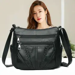 Women Bag Shoulder Bag for Women Simple Retro Versatile Crossbody Bag Casual Middle Aged Mother Gift PU Leather Messenger Bag