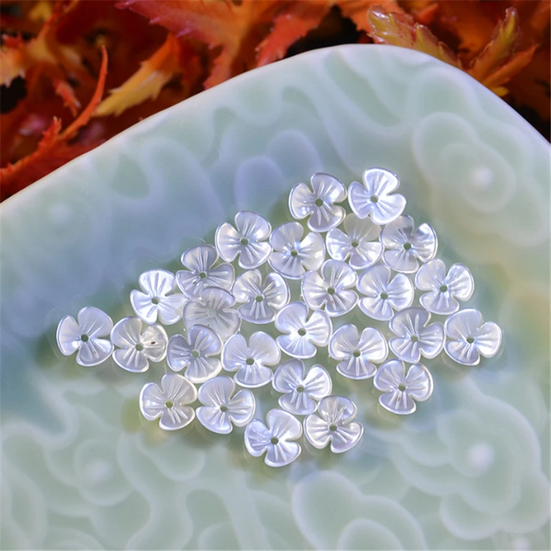 20 Pcs/Lot New Creative 10MM Natural Shell Petal Flower Beads Charm Connectors Diy Ornament Hair Jewelry Making Accessories