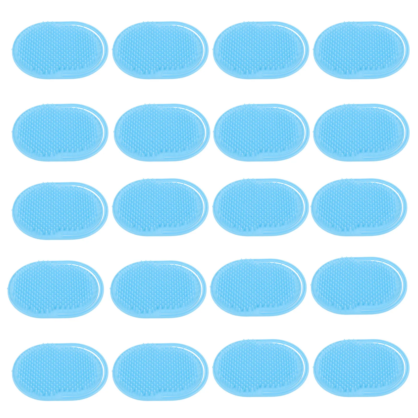 20Pcs Soft Portable Pocket Palm Shampoo Brushes Men Black Oval Scalp Massager Hair Wash Massage Tool Shower Beard Comb