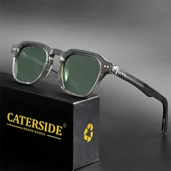 CATERSIDE Square Acetate Polarized Sunglasses Men Retro Large Frame Women Sun Glasses Punk Outdoor Driving Travel Eyewear UV400