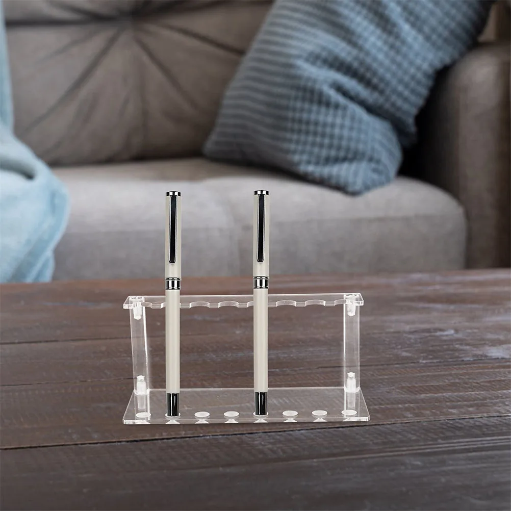 

2pcs Pen Display Stand Clear Acrylic Pen Organizer Rack For Fountain Pens Ballpoint Markers Office Desk Storage Holder Portable