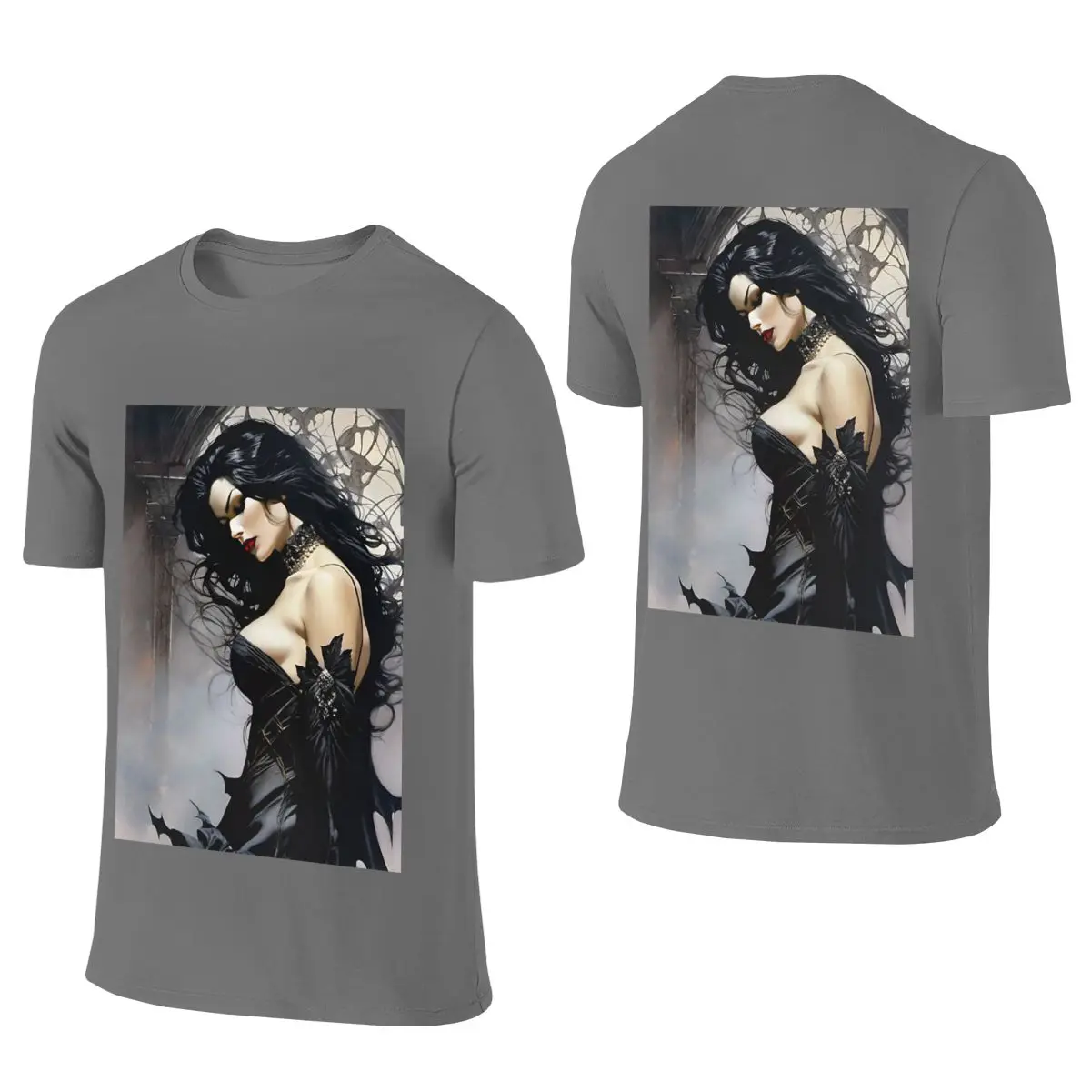 Queen Of The Night - Gothic Horror Art Concept Japanese Style Reversible T-shirt Lazy Vibe Classic Colors Cotton Tee