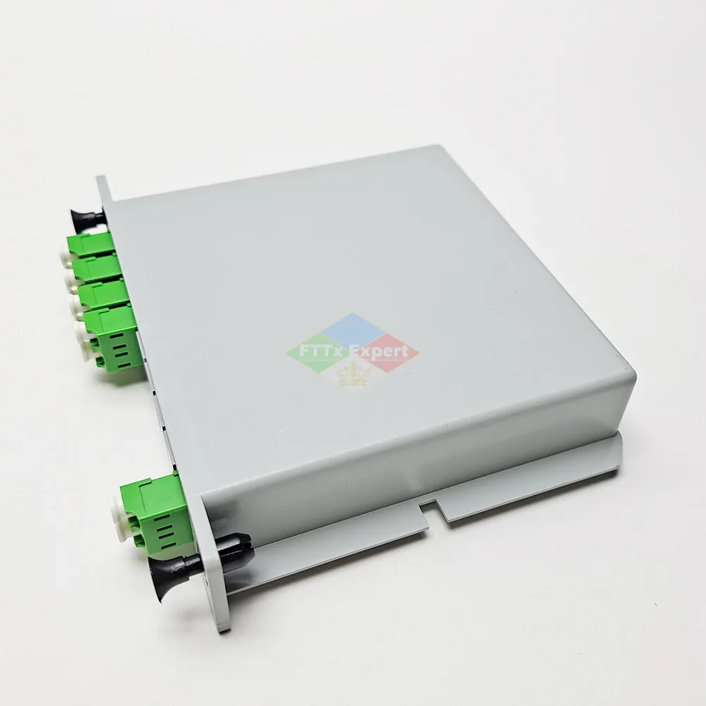 2x8 LC APC PLC Fiber Optic Splitter Box Cassette Card Inserting PLC Splitter FTTH Fiber Optical Coupler Splitter