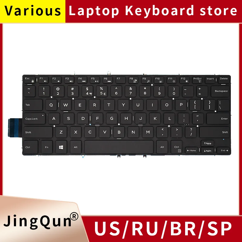 

Russian BR/SP/US Laptop Keyboard with Backlight For Dell Inspiron inspiron14-7000 7560 7466 7460 5378 7472 P69G P61F 7572