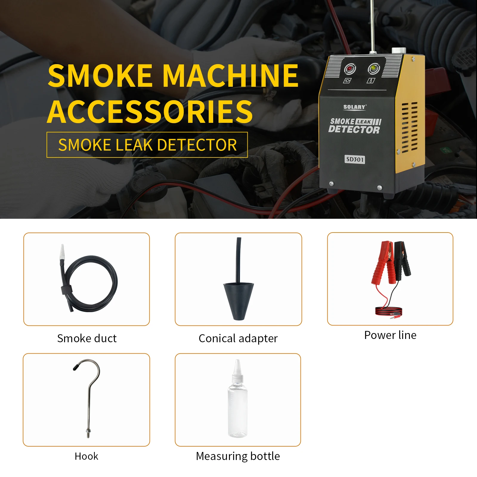 Solary SD301 EVap Pipe Smog Generator Detect Leakage Leak Tester Machine Smoke Leak Detector Car Smoke Machine