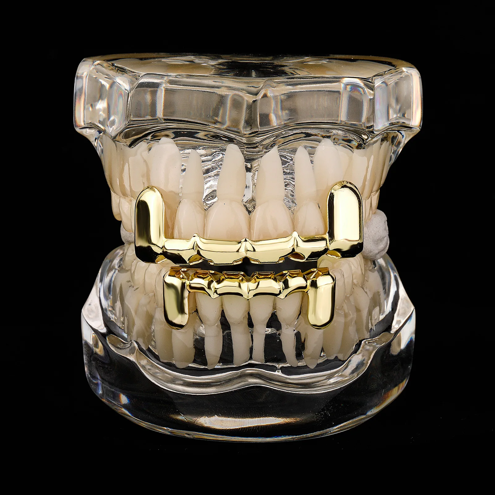 Gold Silver-Plated Hip Hop Teeth For Mouth Grillz Caps Top&Bottom Grill Set vampire teeth for Halloween Party Sets