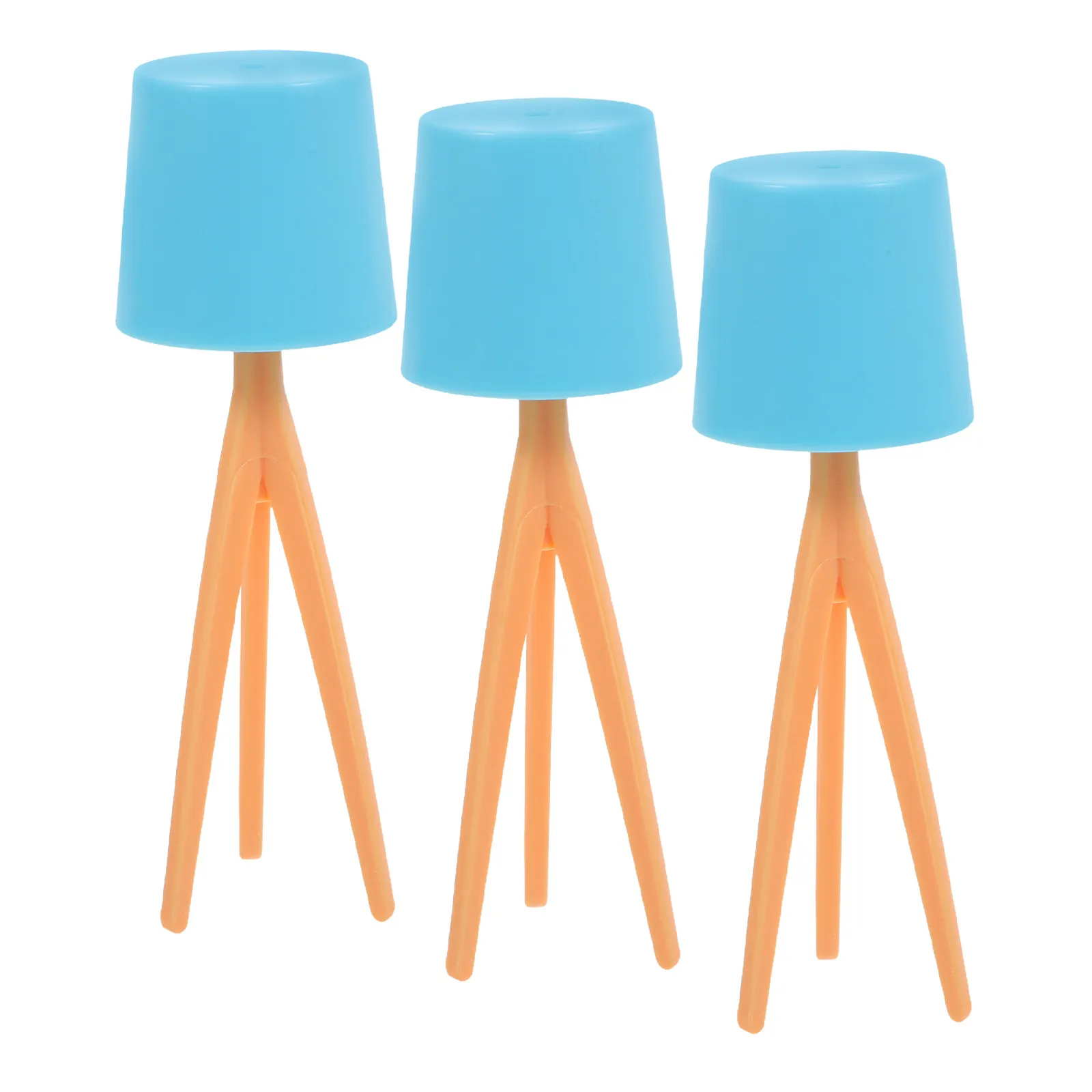 

3Pcs Blue Mini Table Lamp for Dollhouse Lights Realistic Miniature Lamp Decor Vintage Style Dollhouse Lighting Accessories Set