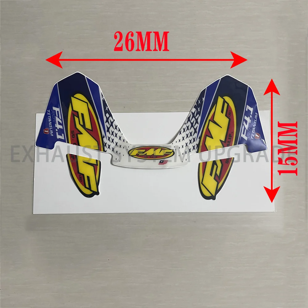 FMF stiker 4T knalpot motor, stiker pipa pembuangan tahan air (26cm x 15cm) Universal untuk mobil dan sepeda motor