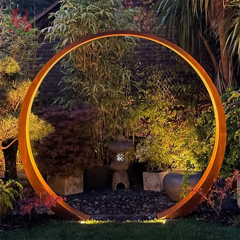 For Modern Outdoor Corten Moon Gate for Garden Design Retail Steel Sculpture