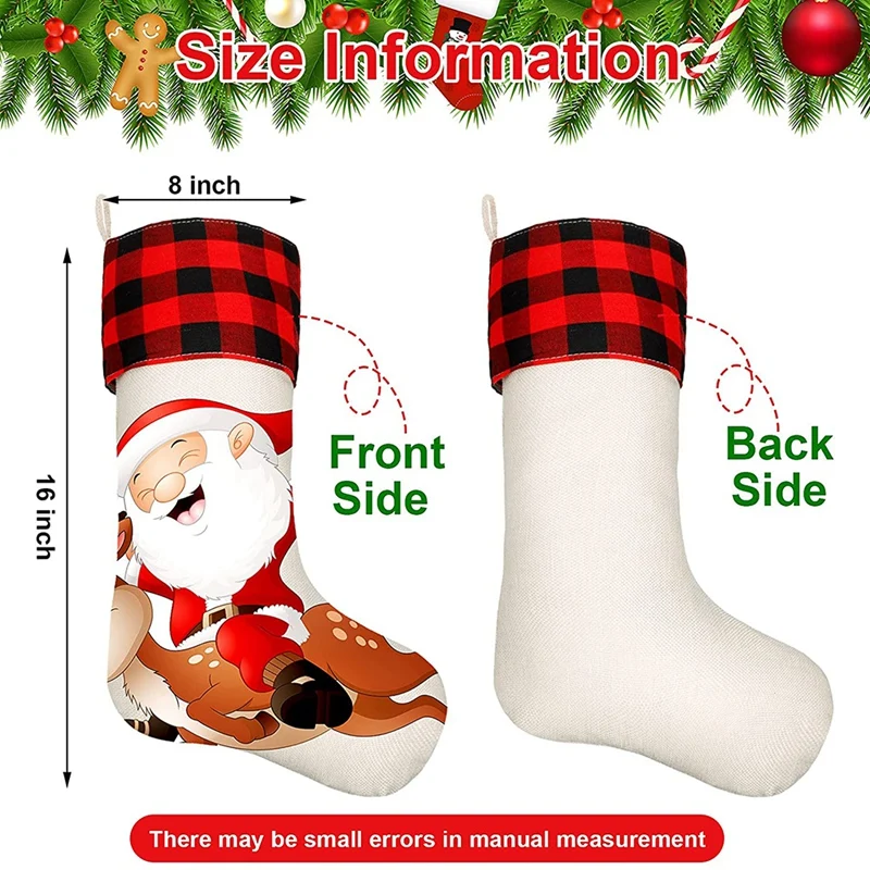 

Sublimation Burlap Christmas Stockings DIY Craft Sublimation Blank Stockings For Xmas Tree Fireplace DIY Craft