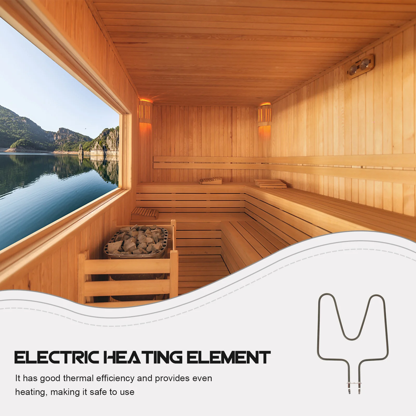 الفولاذ المقاوم للصدأ عنصر التدفئة الكهربائية ساونا موقد نقل الحرارة العالية سريعة المهنية أنبوبي ملحق لوازم سبا #4